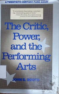 The Critic,Power,and the Pervorming Arts