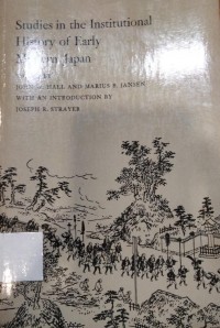 Studies in the Institutional Hostory of Early Modern Japan