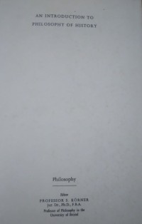 An Introduction To Philosophy Of History