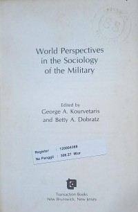 World Perspectives in the Sociology of the Military