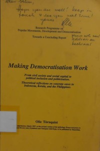 Image of Making Democratisation Work