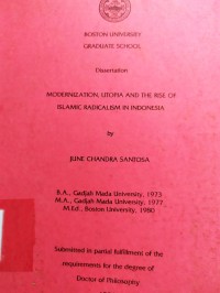 Modernization, Utopia and The Rice of Islamic Radicalism in Indonesia - disertation