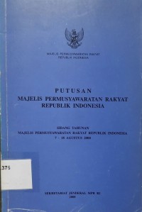 Putusan Majelis Permusyawaratan Rakyat Republik Indonesia