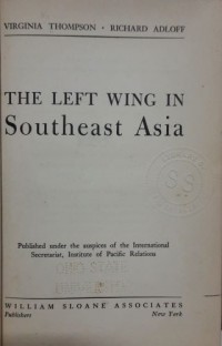 The Left Wing In Southeast Asia