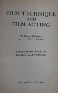 Film technique and Film acting
