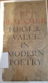 Form and Value in Modern Poetry