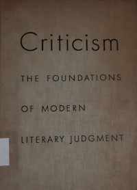 Criticism : the foundations of modern literacy judgment