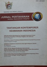 Jurnal Pertahanan Identitas, Nasionalisme, Integritas Mei 2012 Volume 2 Nomor 2: Manajemen Pertahanan