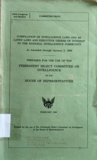 Prepared for the use of the Permanent Select Committee on Intelligence of the House of Representatives