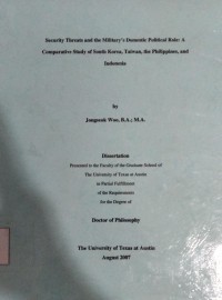 Security Threats and the Military's Domestic Political Role: A Comparative Study of South Korea, Taiwan, the Philippines, and Indonesia