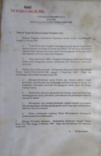 Tindakan Koops Jaya dalam Penanganan Kerusuhan Mei 1998